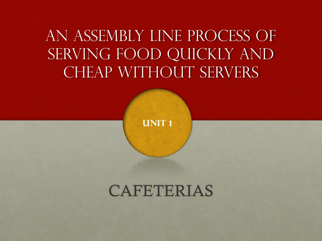 an assembly line process of serving food quickly