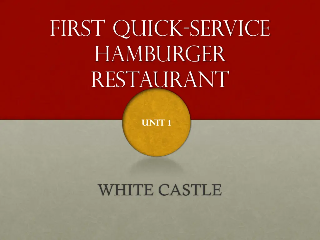 first quick service hamburger restaurant