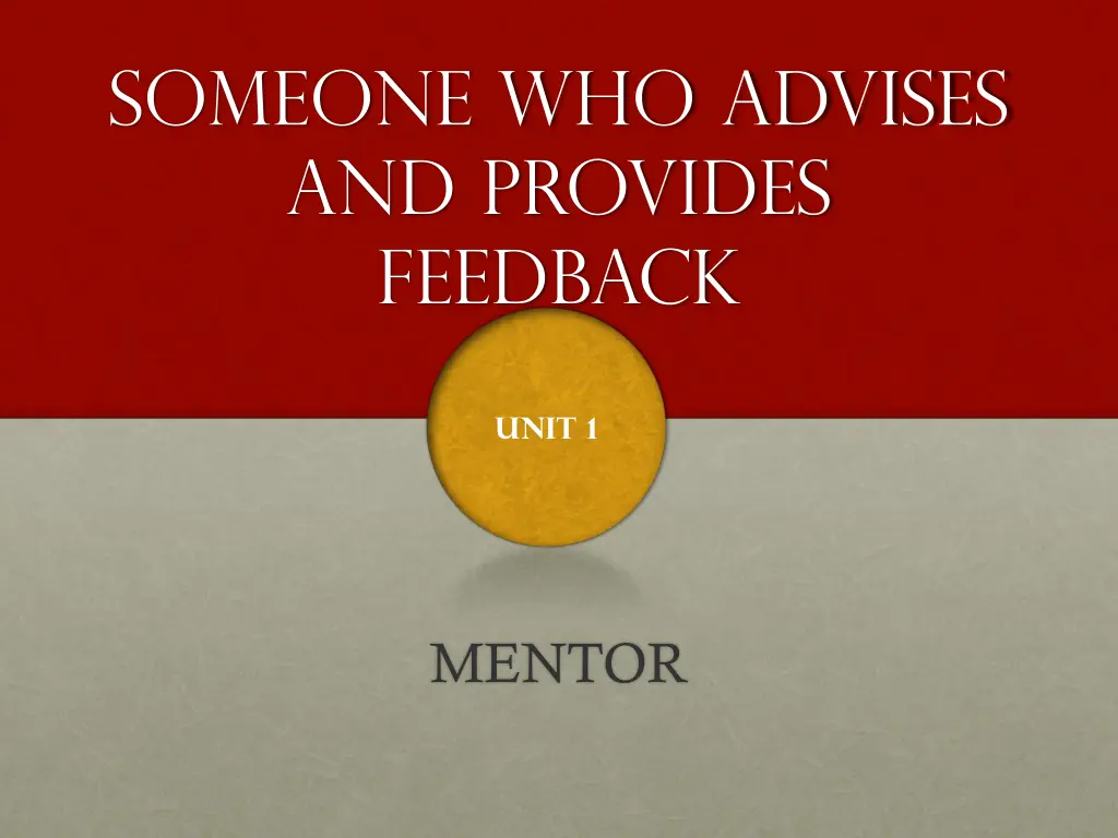 someone who advises and provides feedback