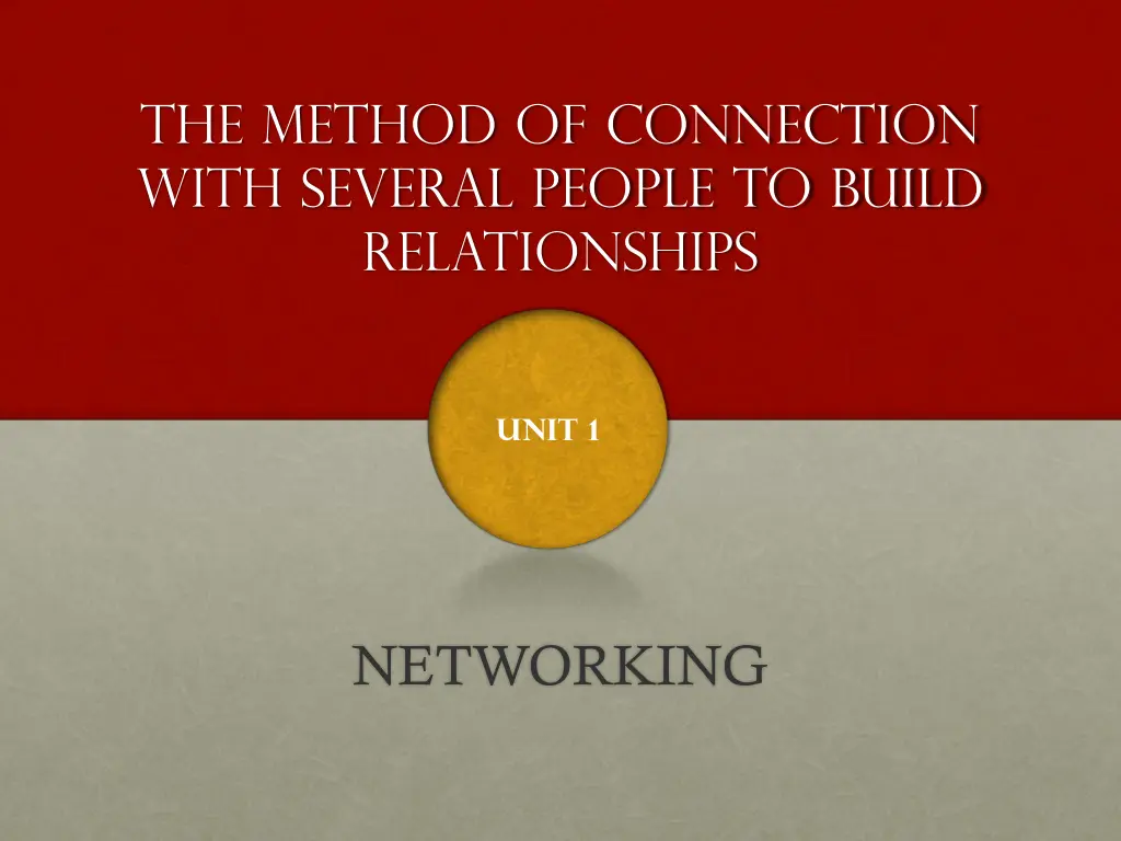 the method of connection with several people