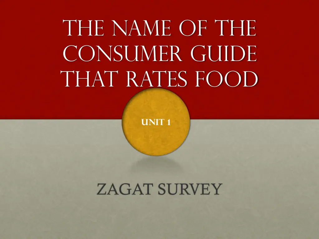 the name of the consumer guide that rates food