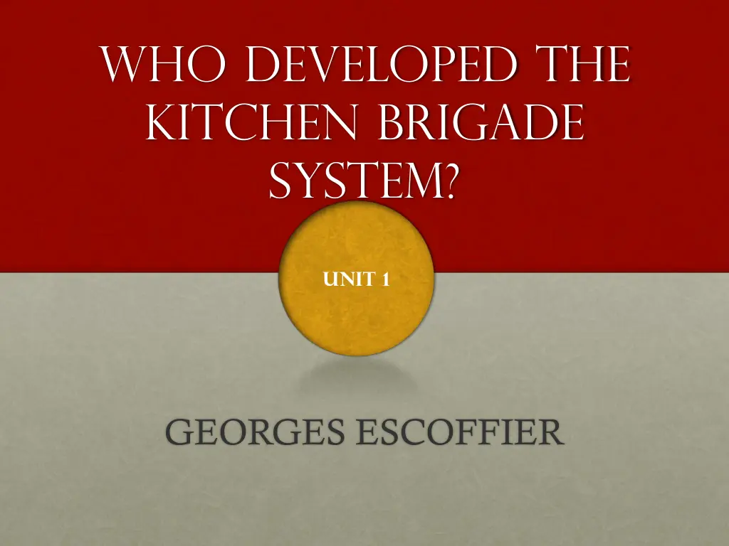 who developed the kitchen brigade system