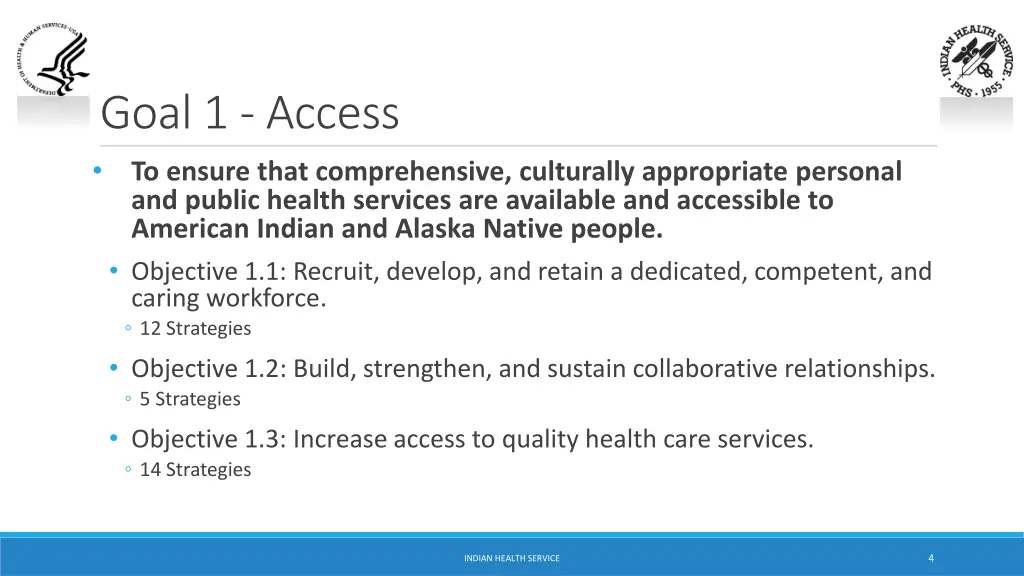 goal 1 access to ensure that comprehensive