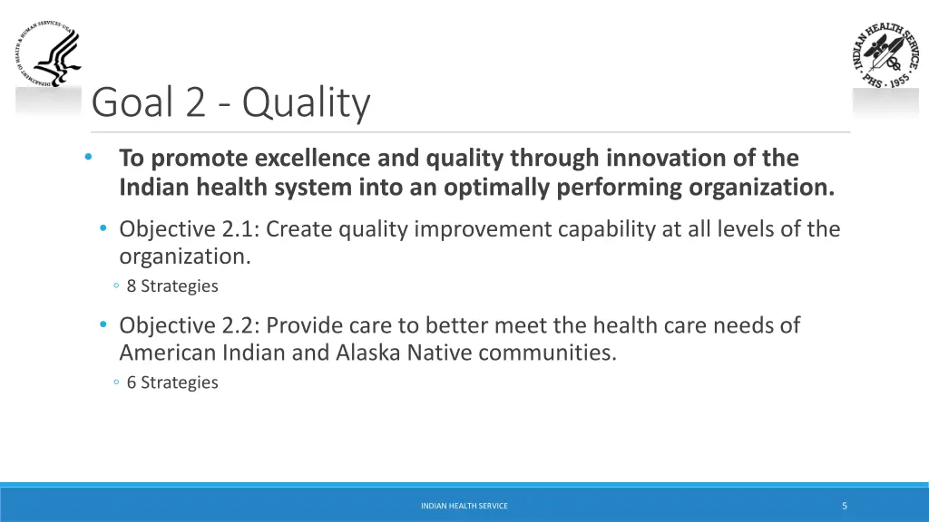 goal 2 quality to promote excellence and quality