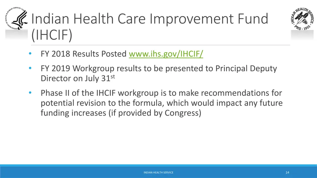 indian health care improvement fund ihcif fy 2018