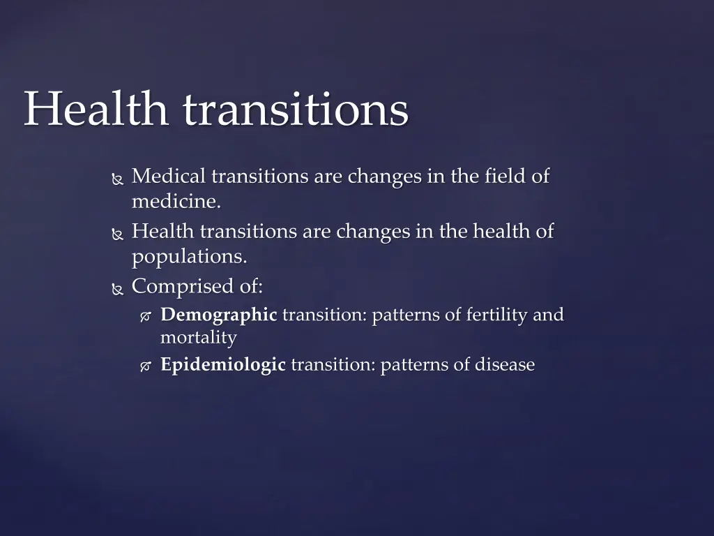 health transitions