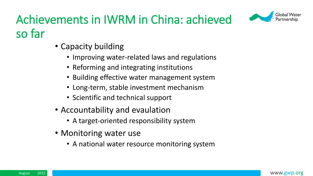 achievements in iwrm in china achieved 1