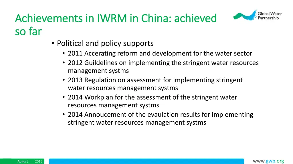 achievements in iwrm in china achieved