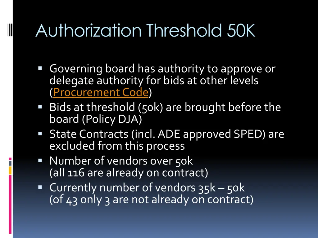 authorization threshold 50k