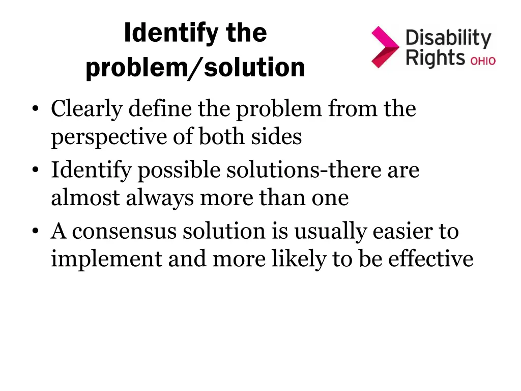 identify the problem solution