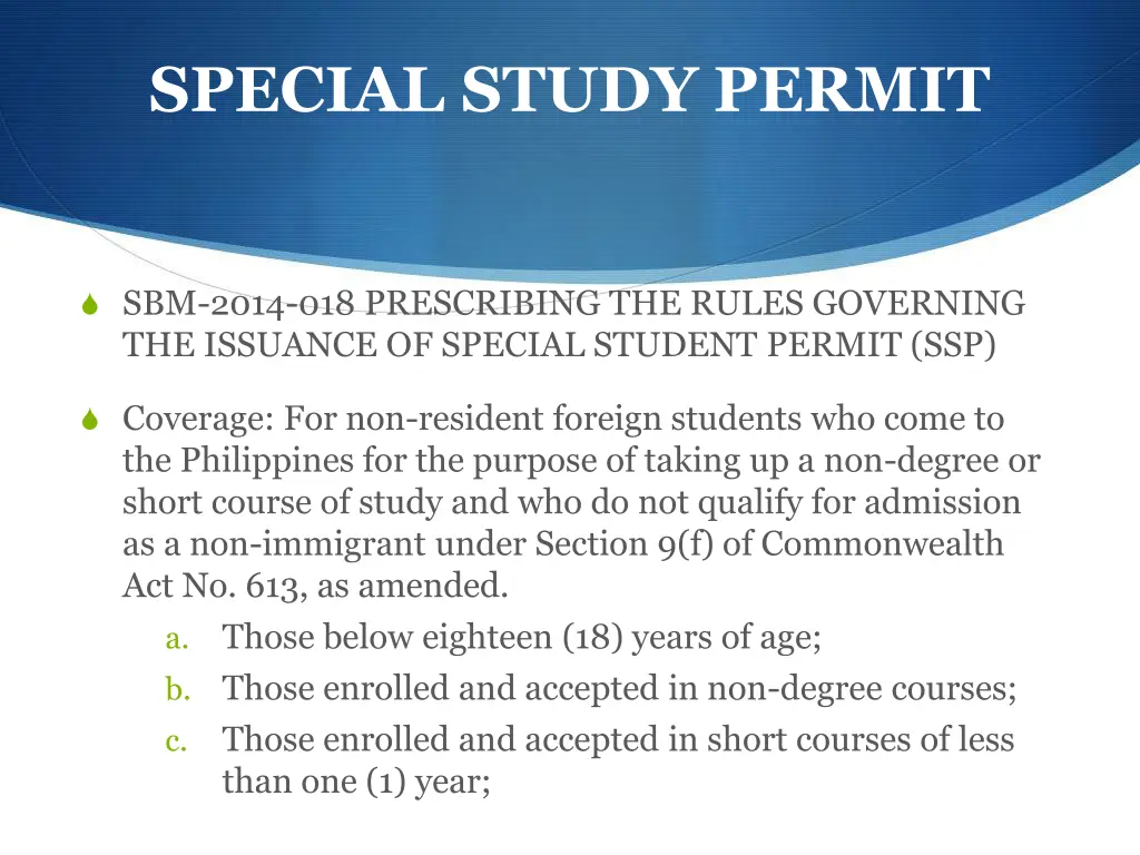 special study permit 1