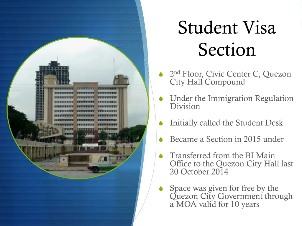 student visa section