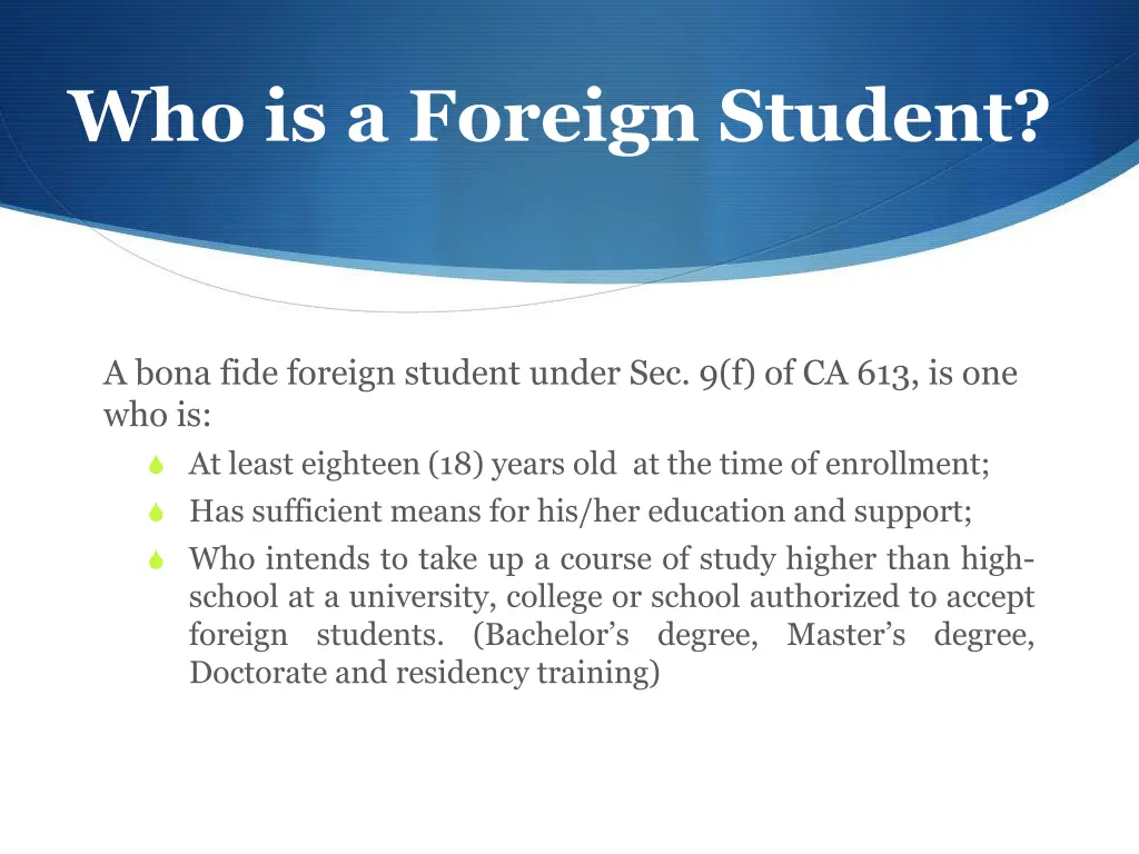 who is a foreign student