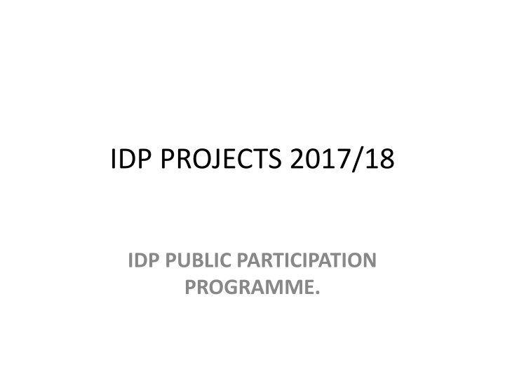 idp projects 2017 18