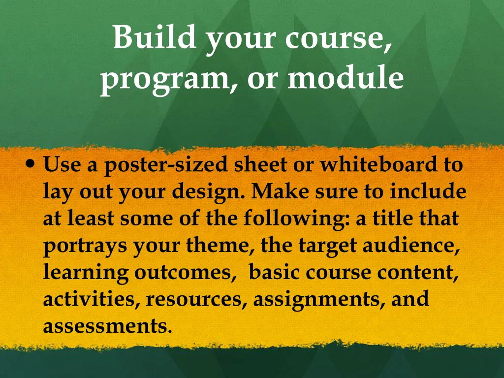 build your course program or module