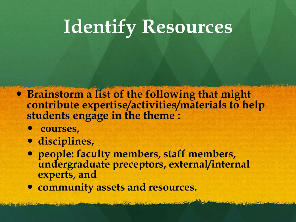 identify resources