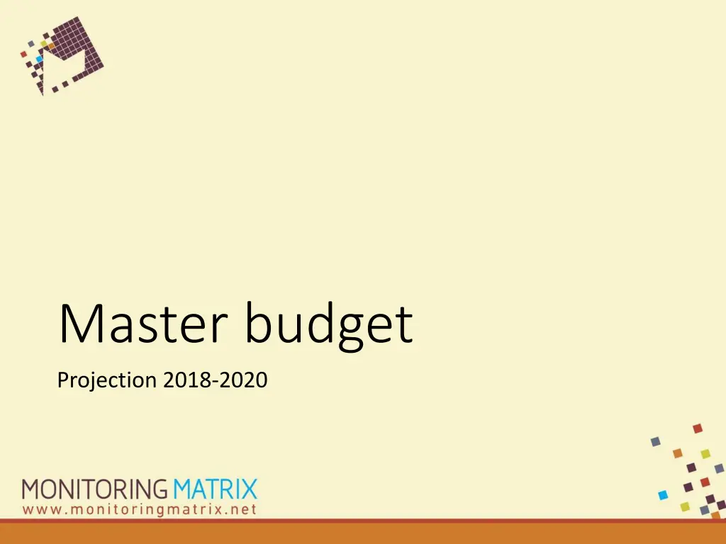 master budget projection 2018 2020