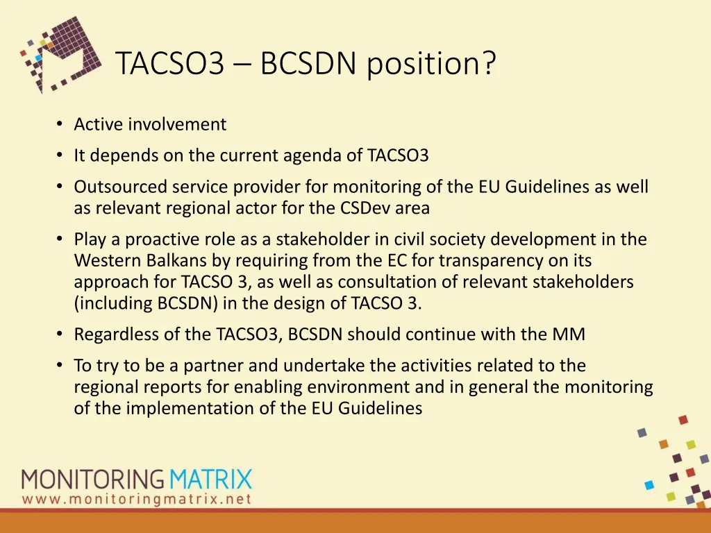 tacso3 bcsdn position