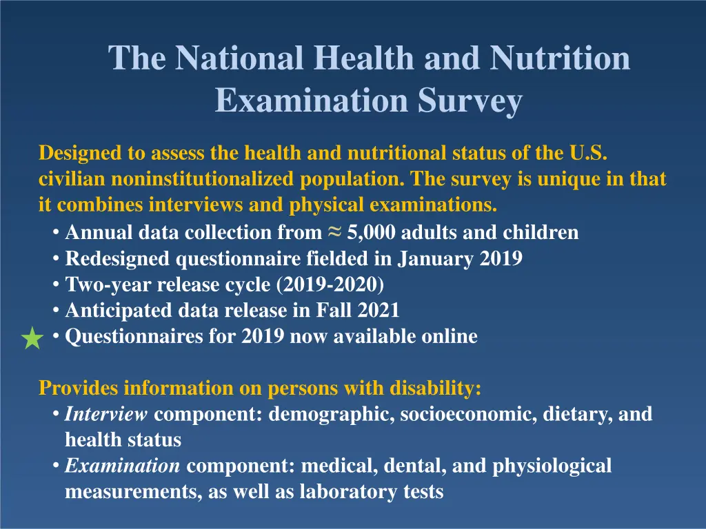 the national health and nutrition examination