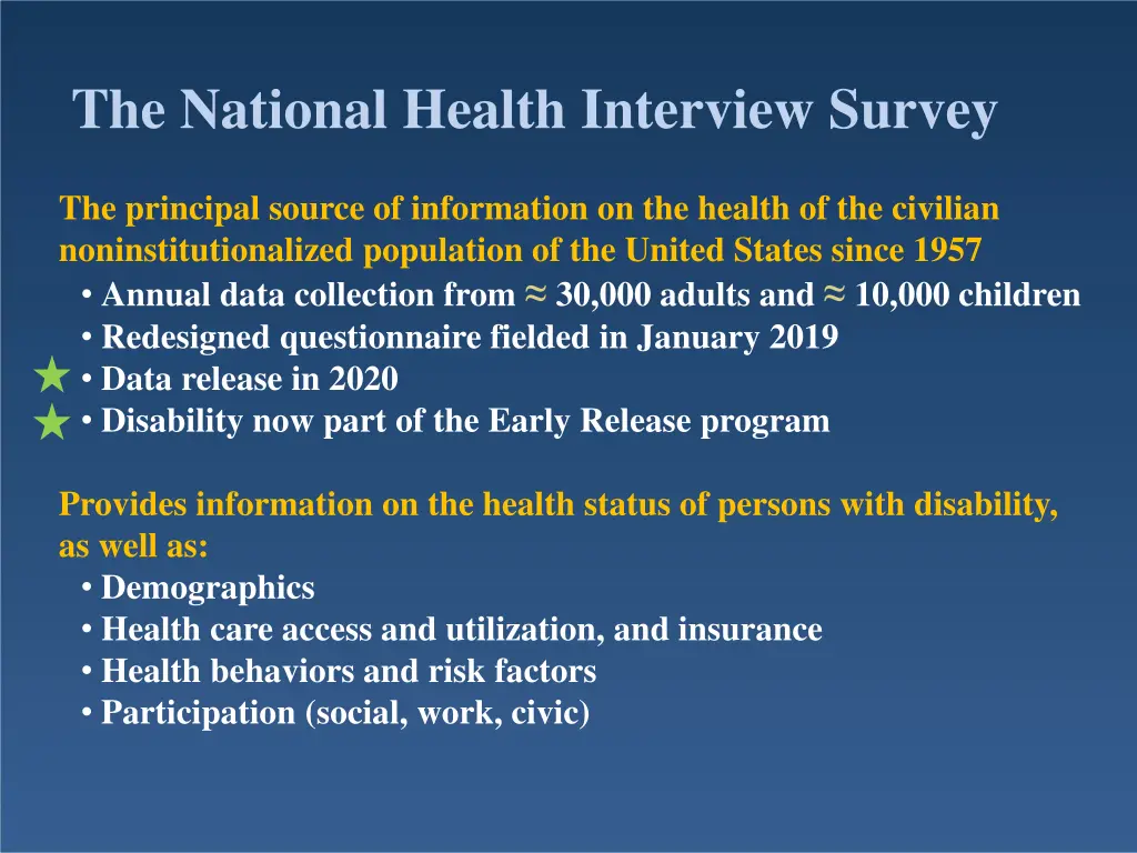 the national health interview survey