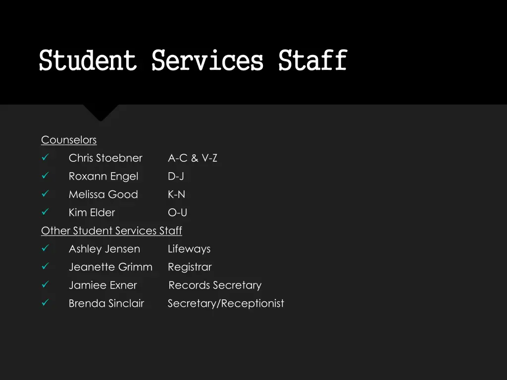 student services staff