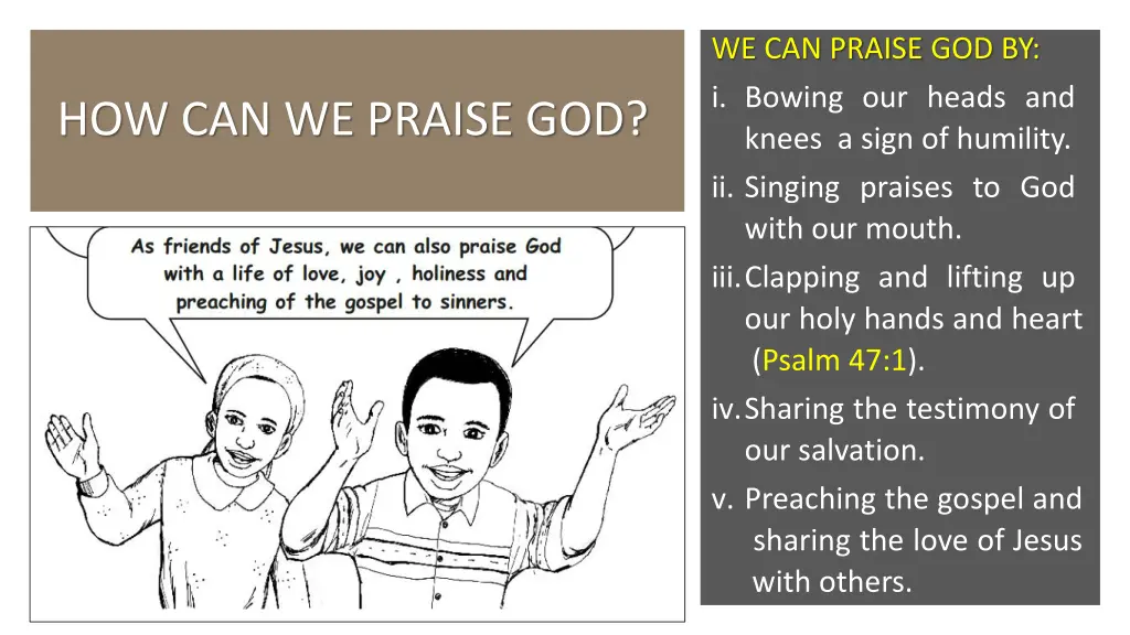 we can praise god by i bowing our heads and knees