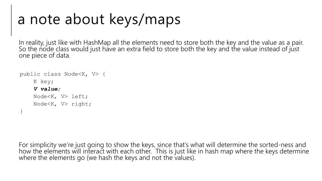 a note about keys maps