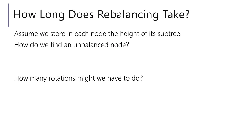 how long does rebalancing take