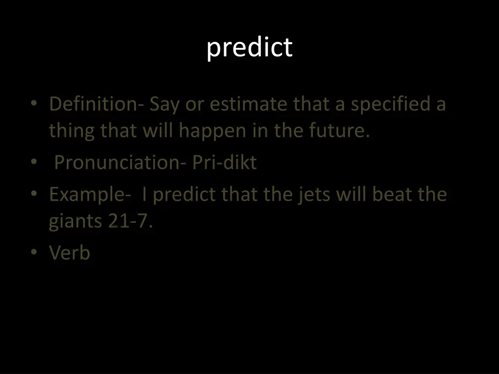 predict