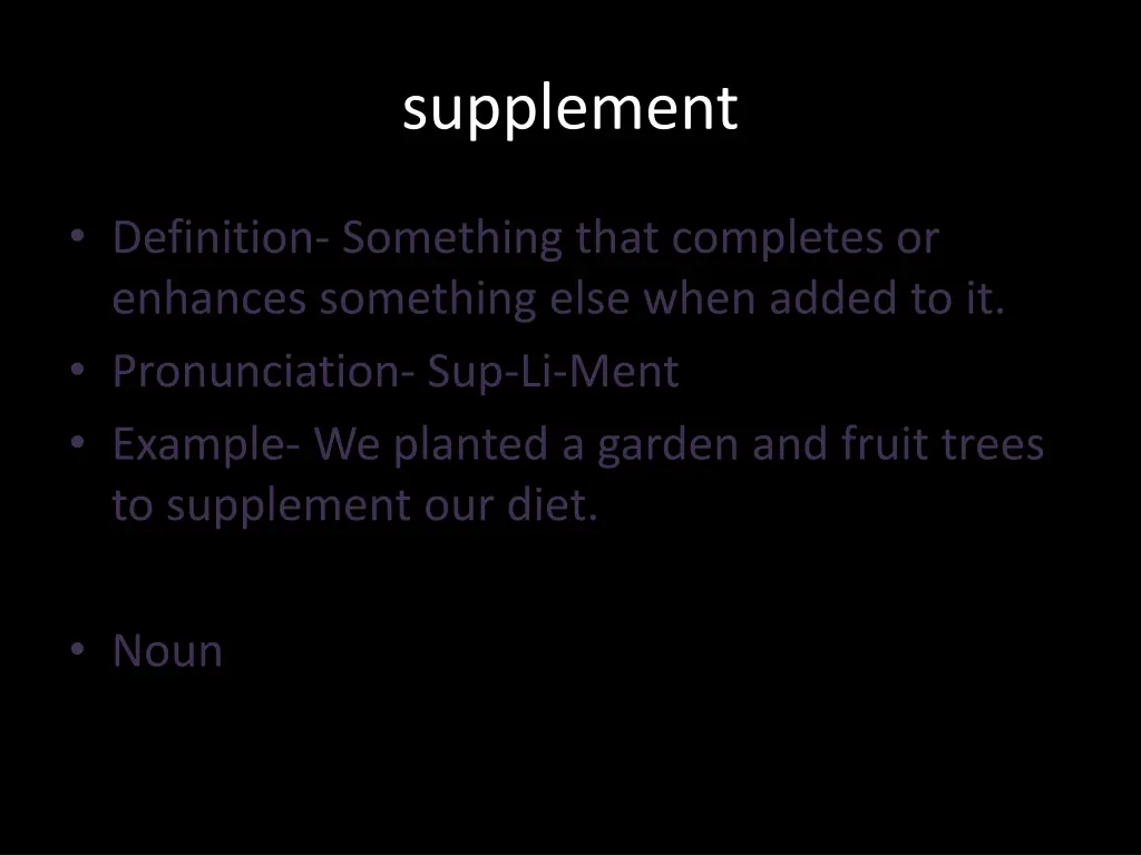 supplement