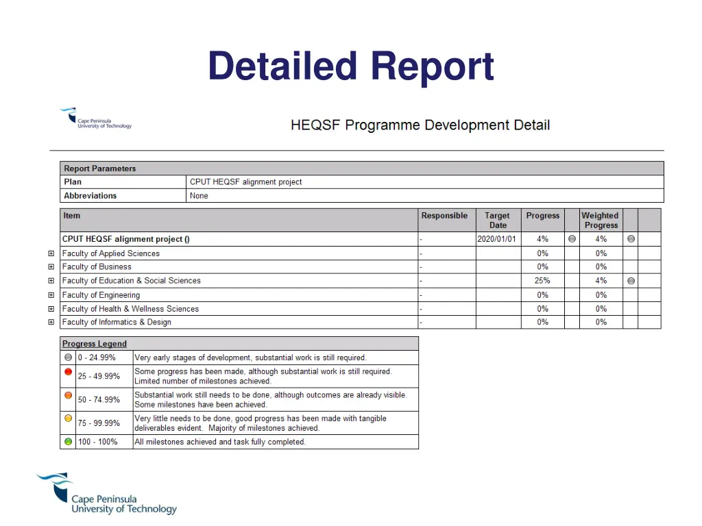 detailed report