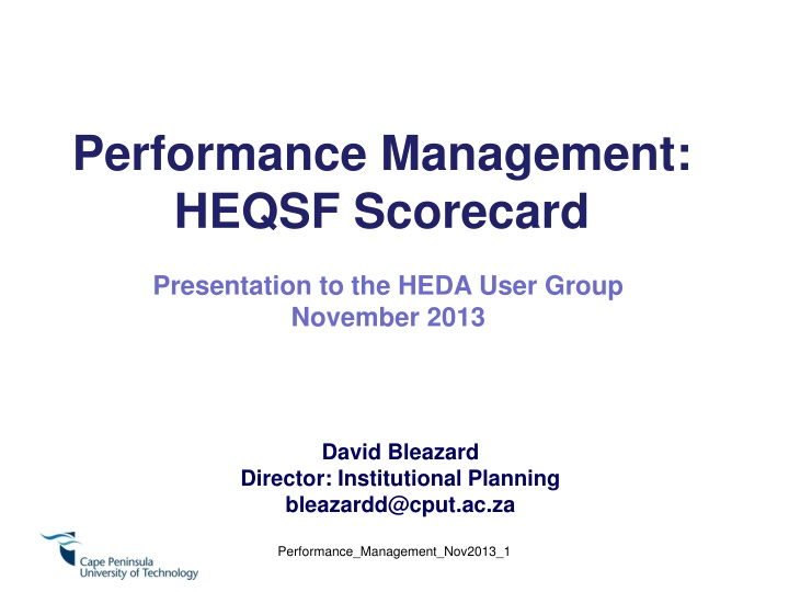 performance management heqsf scorecard