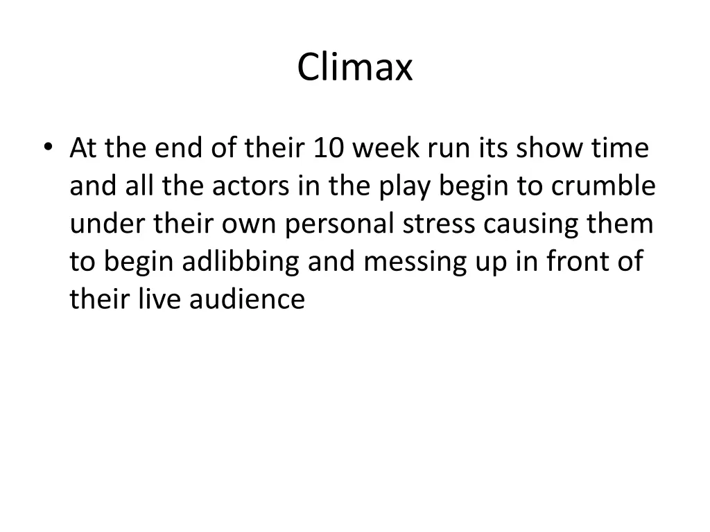 climax