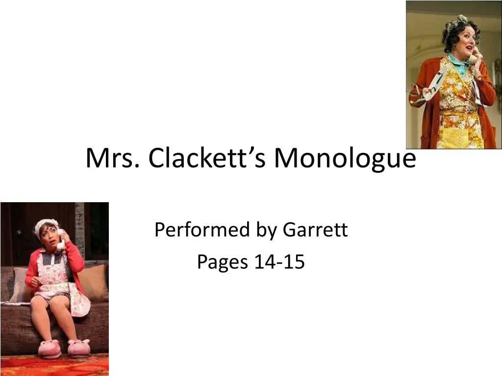 mrs clackett s monologue