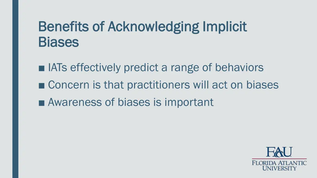 benefits of acknowledging implicit benefits