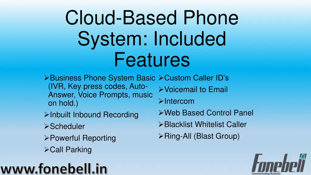 cloud based phone system included features