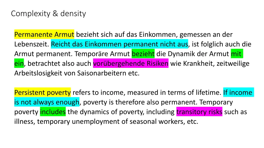 complexity density