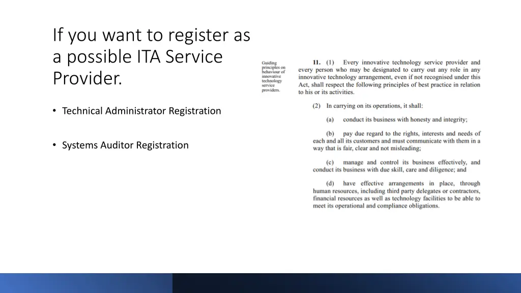 if you want to register as a possible ita service