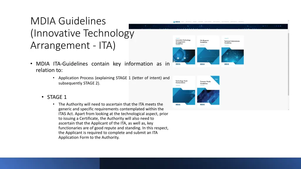 mdia guidelines innovative technology arrangement