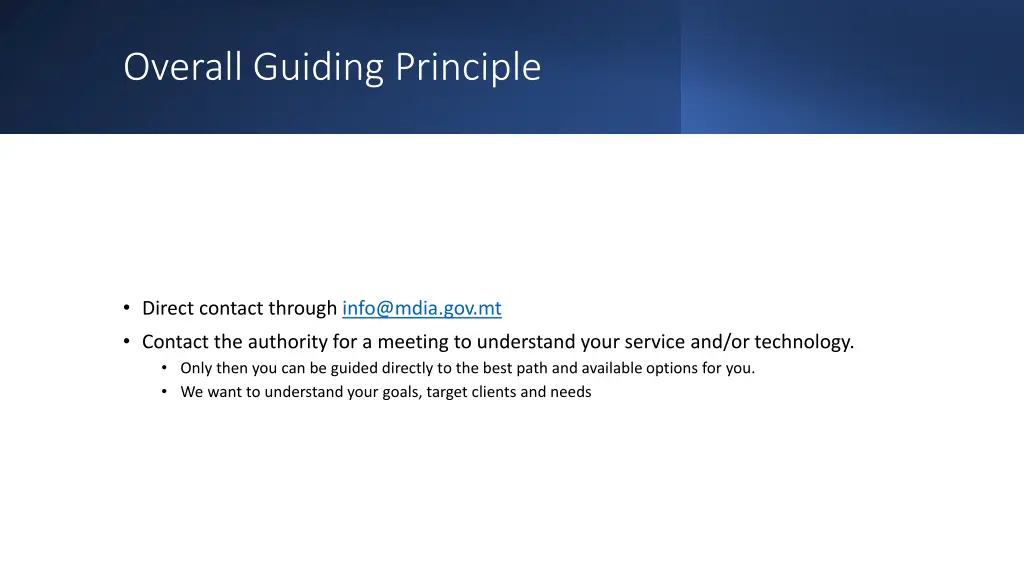 overall guiding principle