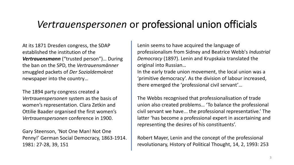 vertrauenspersonen or p professional union