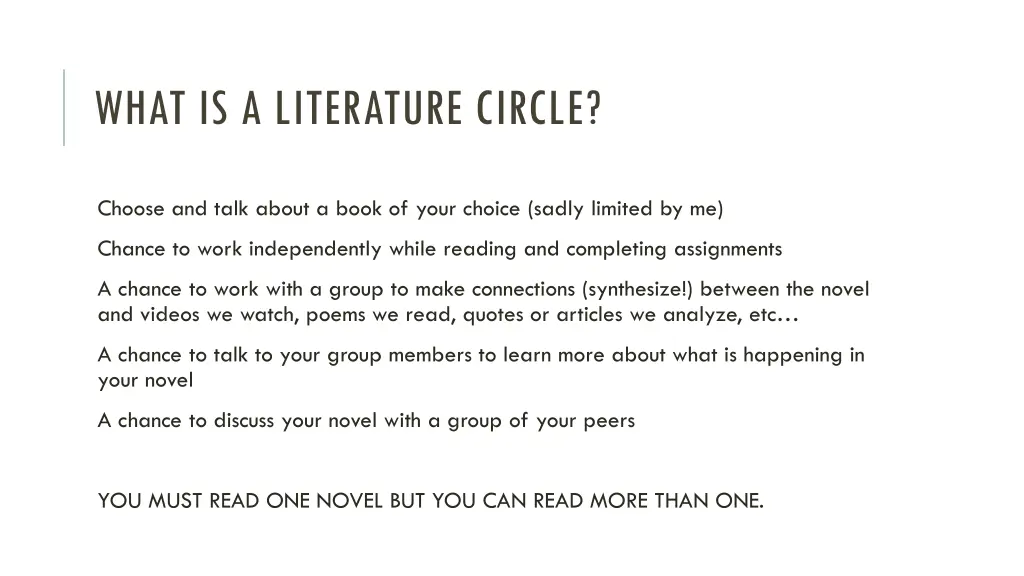 what is a literature circle