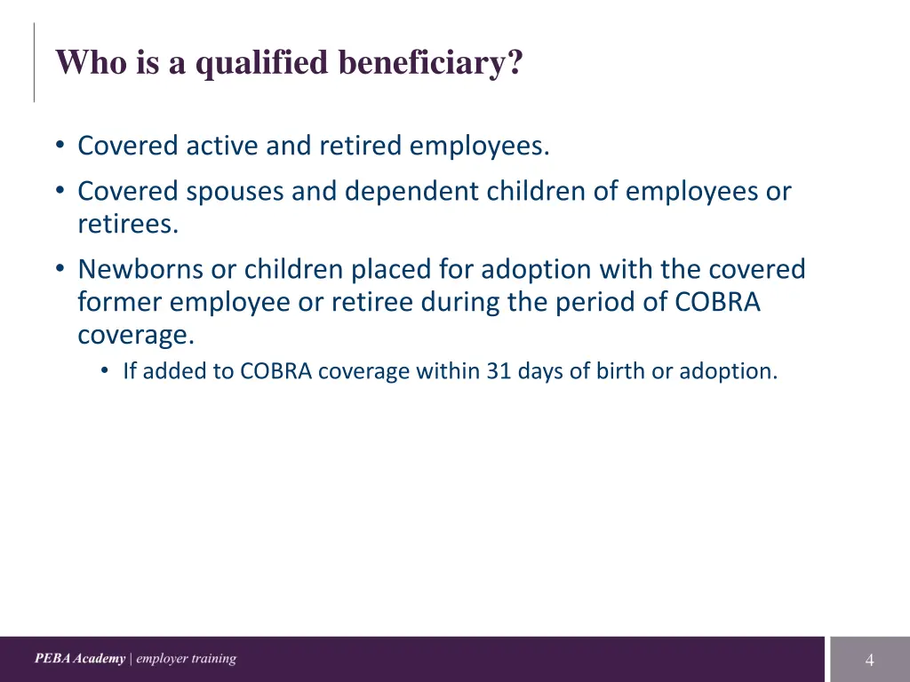 who is a qualified beneficiary 1