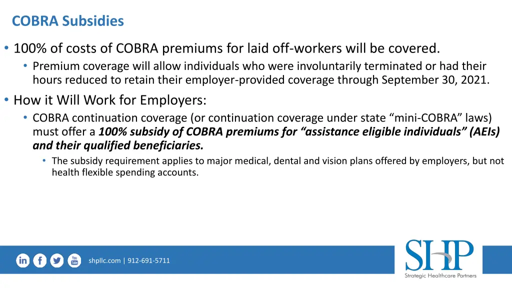 cobra subsidies