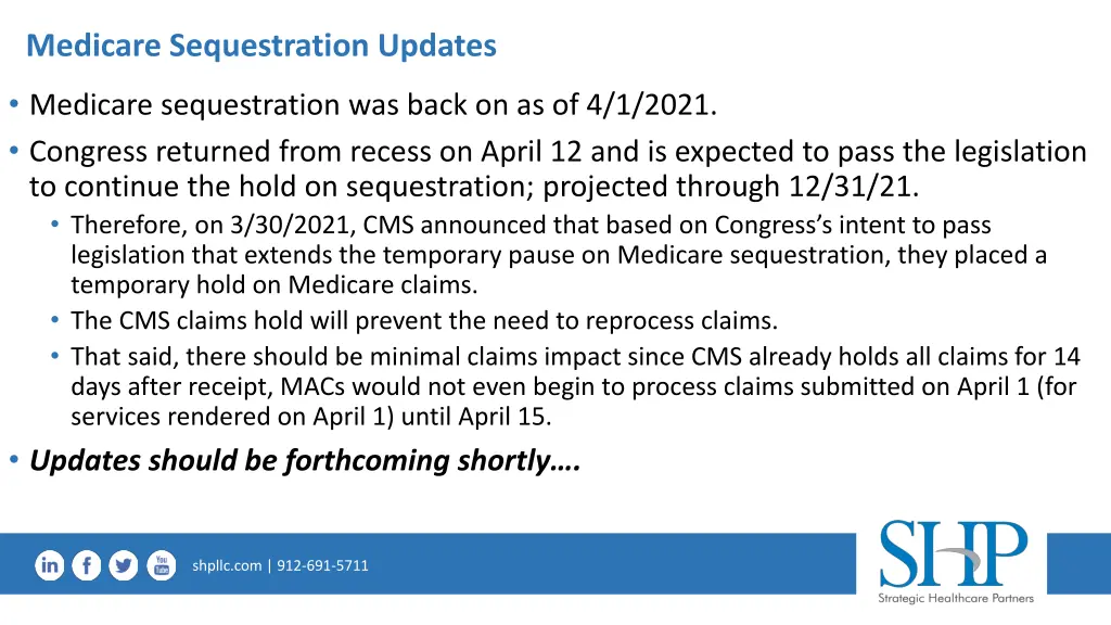 medicare sequestration updates