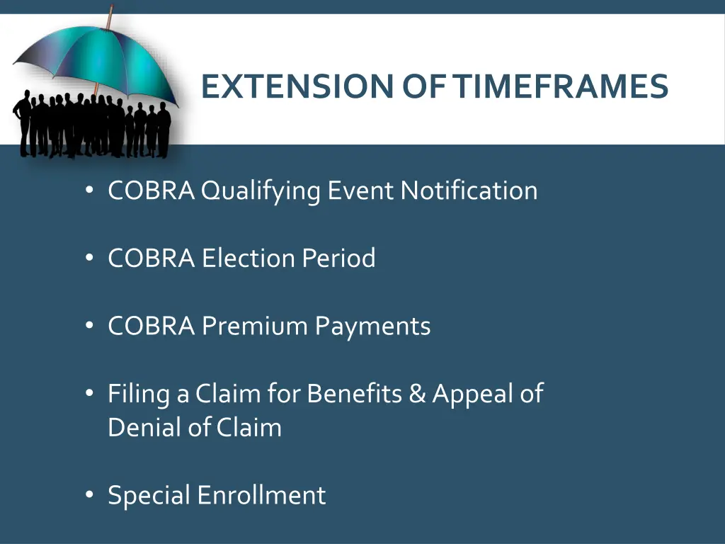 extension of timeframes