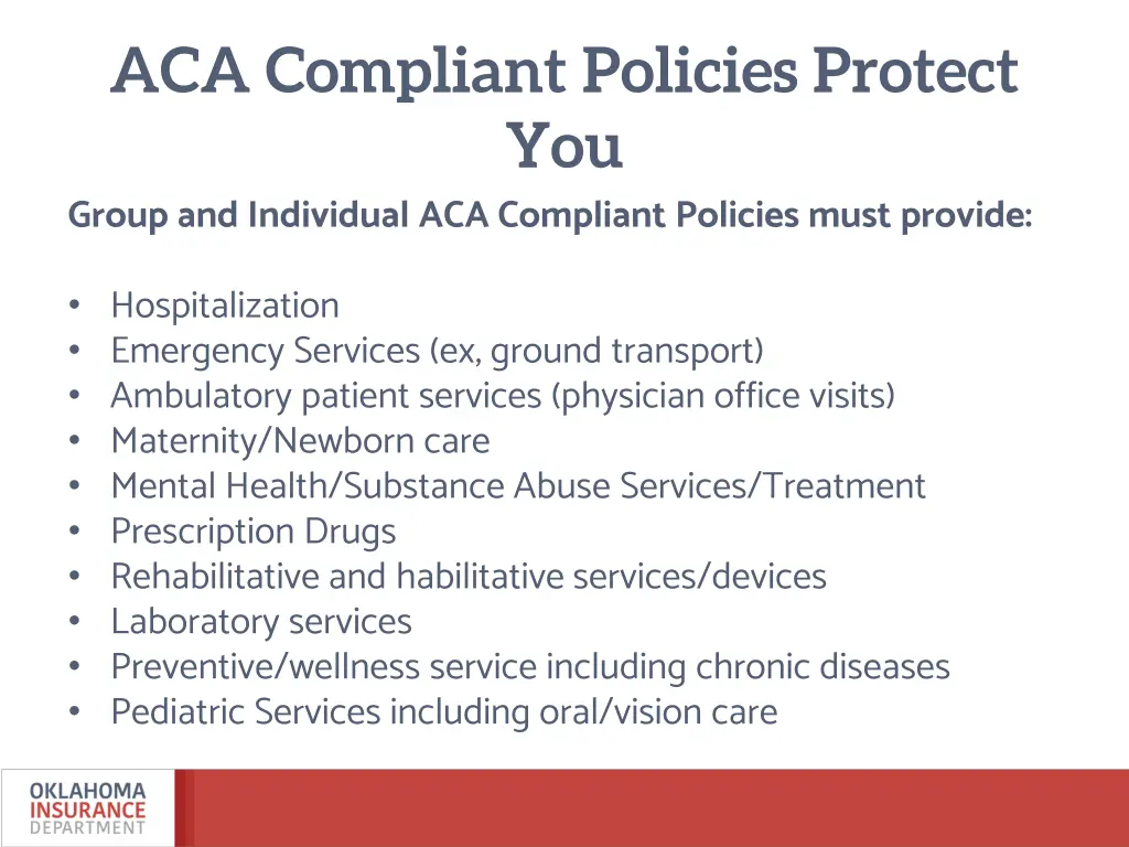 aca compliant policies protect you group