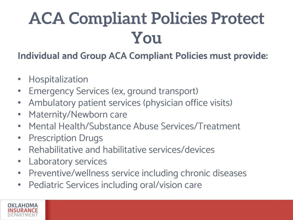 aca compliant policies protect you individual