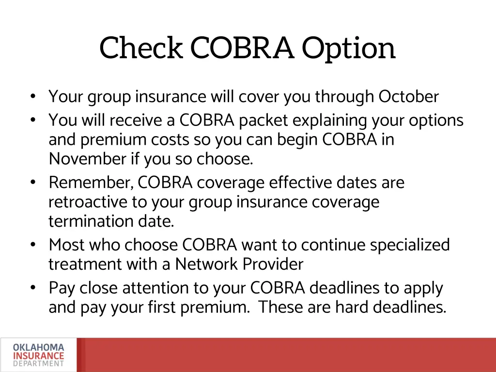 check cobra option