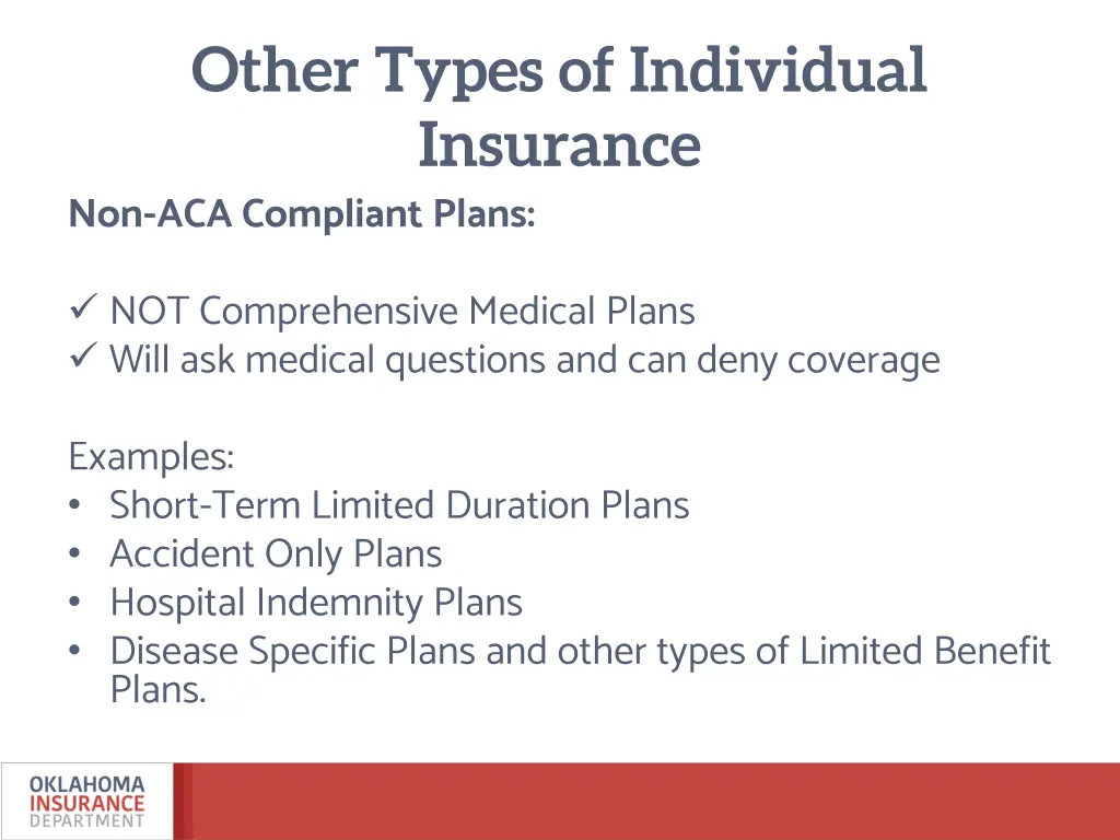 other types of individual insurance